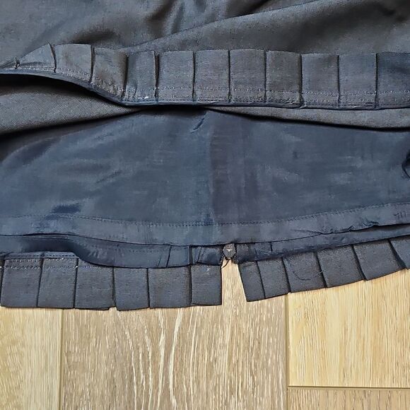 Tahari Vintage Mohair Pleated Hem Pencil Skirt Navy Blue Women 2 Business Casual - Picture 6 of 7